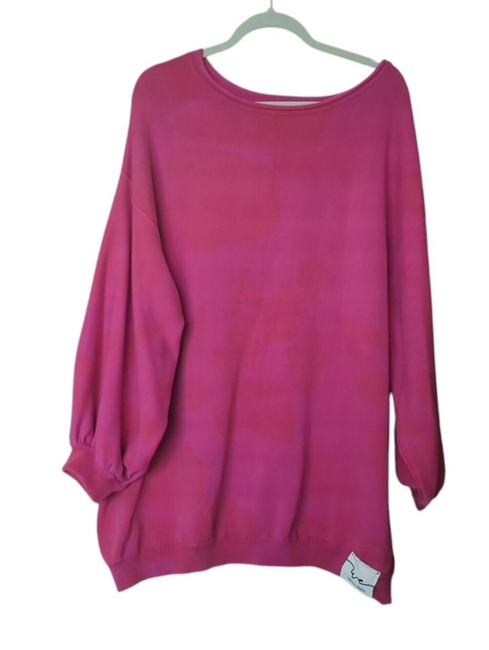 We The Free Pink On Pink Oversized 3/4 Sleeve Pullover Knit  Sweater Size M